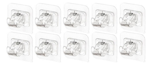 10 Unids / Set Soporte De Barra De Cortina Sin Perforaciones