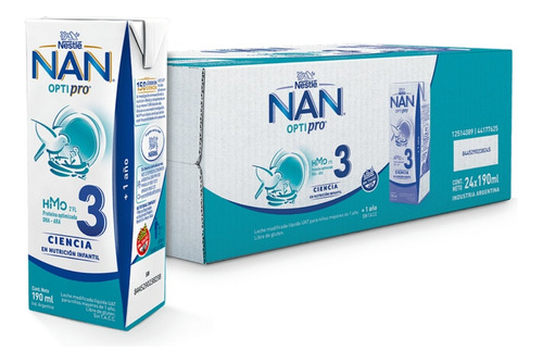 Nan Optipro 3 Liquida Lista Para Tomar Pack 24u X 190ml