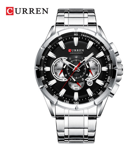 Reloj Con Esfera Negra Plateada Curren 8363 Para Hombre Homb