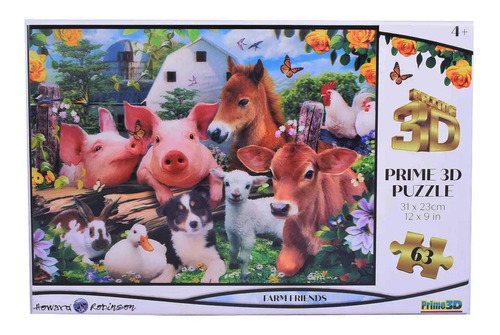 Puzzle Rompecabezas 63 Piezas Prime 3d Farm Friends