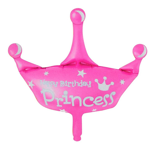 Globo Metalizado Corona Princesa 18 Pul 45 Cm Rosa - Cc