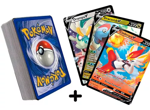Lote Pack 100 Cartas Pokémon A…