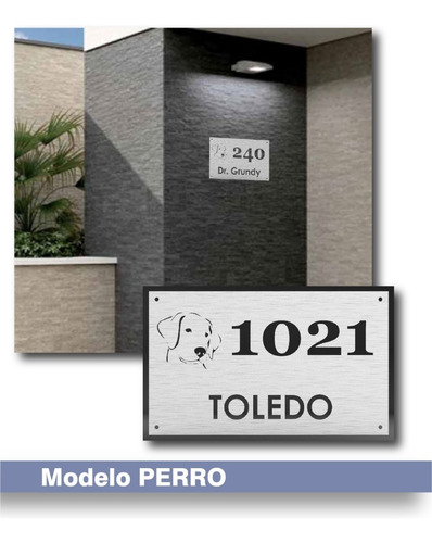 Imagen 1 de 5 de Placa Acero Inoxidable Número Frente De Casa Dirección