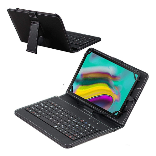 Funda Negra Para Teclado Toscido Tablet 10 