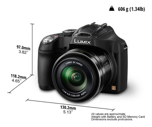 Panasonic Lumix FZ70 DMC-FZ70 compacta avanzada color negro