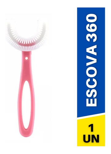 Cepillo de dientes Scarmif Escova 360 Infantil em U ultra suave rosa - 6 a 12 anos