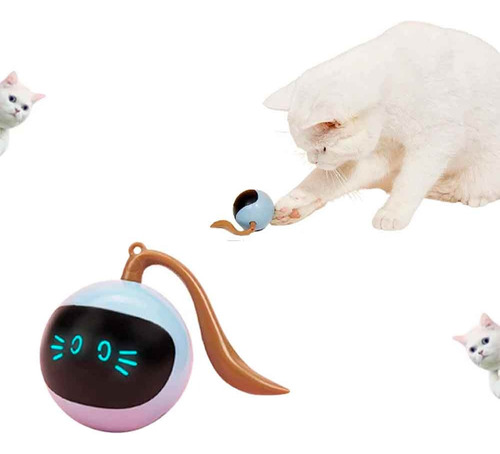 Juguete Para Gatos Bola Giratoria Automática Con Luces Fofos