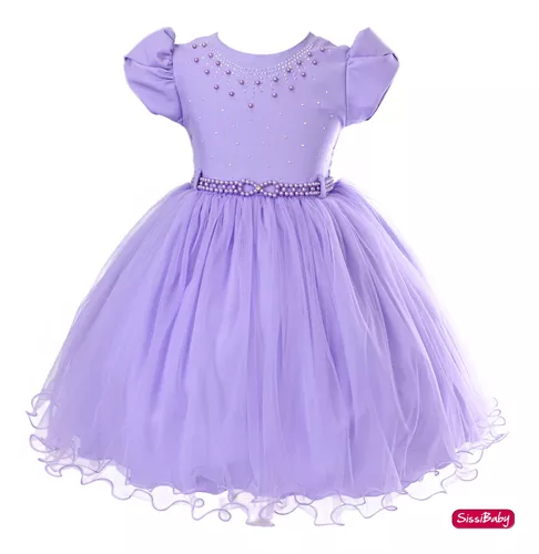 Vestido Infantil Lilás Princesa Sofia  Luxo Festa Aniversário - Encontro  das Princesas