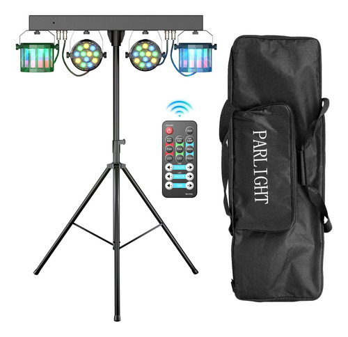 Luces Led Dj 5 En 1 Con Soporte De 1.8 Metros Y Control Remo