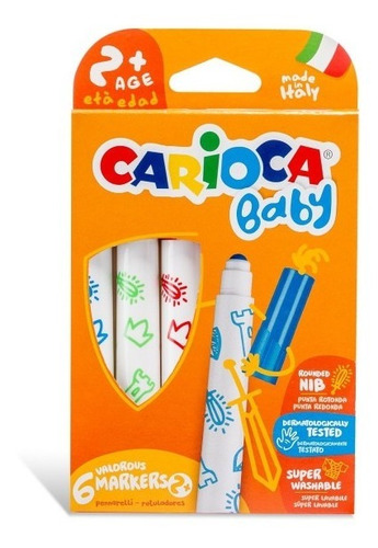 Marcadores Carioca Baby Valorous Markersx6 Importados Italia
