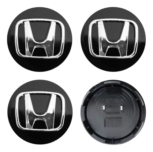 4 Centros De Rin Honda Originales Negro Cromo 69 Mm