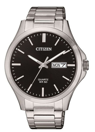 Reloj Citizen BF2001-80e, color bisel plateado, fondo color negro