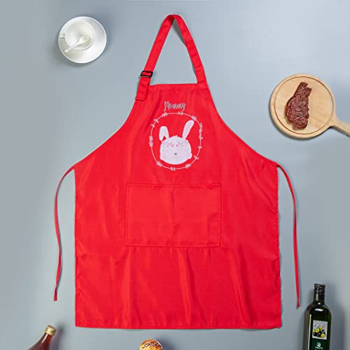 Delantales De Cocina De Pascua Con 2 Bolsillos Con Conejo Y