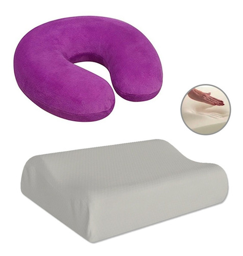 Almohada Viscoelástica Memory Foam - Kit Viajeras 2 Unidades