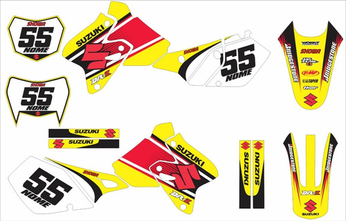 Kit Adesivo Moto Cross Trilha Suzuki Drz 400 Modelos Cores