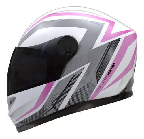 Casco para moto integral Vertigo V32 Influence  rosa y blanco mate talle XS 