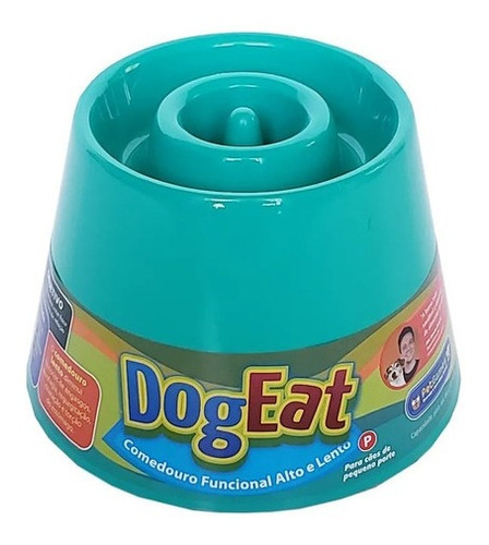 Comedouro Lento Alto Caes Pequeno Porte Dog Eat P Pet Games Verde Água