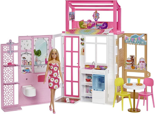 Casa  Barbie Incluye  Muñeca Y 17 Accesorios Original Mattel