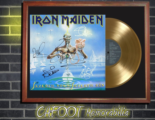 Iron Maiden Seventh Son... Tapa Lp Firmada Y Disco Oro