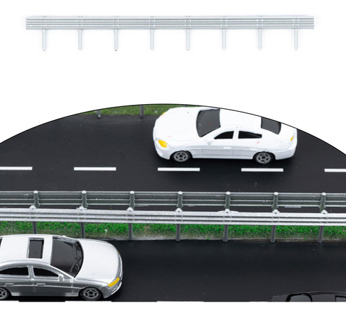 Modelo De Barandilla De Escena De Carretera 17.2 Cm Plateado