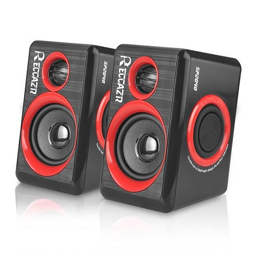 Reccazr Sp2040 Altavoces Del Ordenador Rojo Usb 20 Alimentad