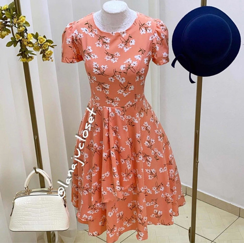 Imagem 3 de 7 de Vestido Midi Rodado Coral Sophia