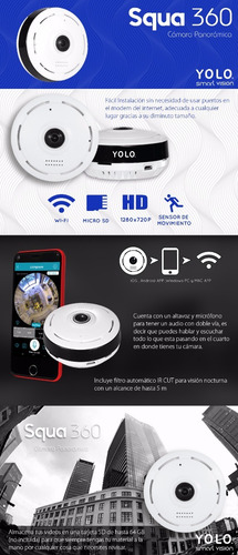 Cámara Panorámica Yolo Squa 360° Wi-fi