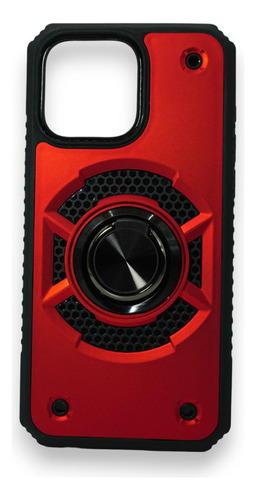 Case Uso Rudo Anillo Nvo Diseño Rojo Para iPhone 15 Pro Max