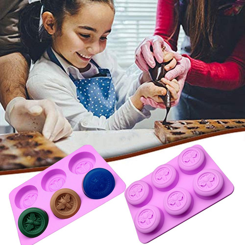 6 Jabones Redondos De Silicona Para Abejas, Pastel De Chocol