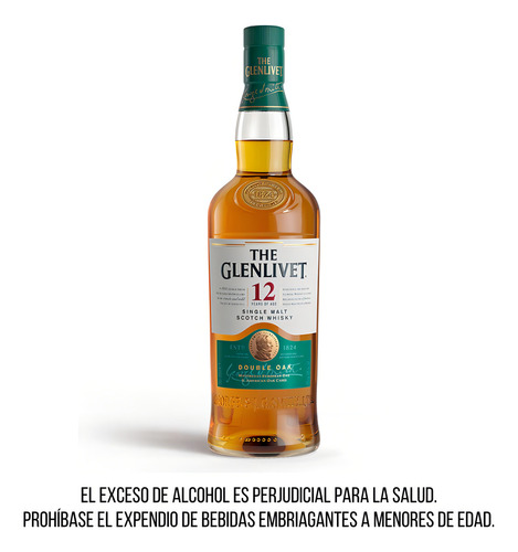 Whisky Glenlivet 12 años single malt botella 700ml