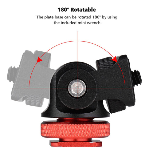 Imagem 4 de 9 de Andoer Mini Monitor Mount Tripé Cabeça Cold Shoe Adapter