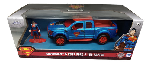 Superman Y Ford F-150 Raptor  2017, A Escala 1/32, 14cms 