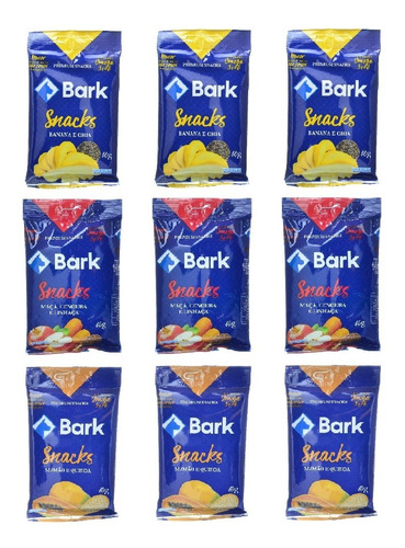 Bark Snacks P/ Cães Petiscos Fruta Kit 9 Unidades