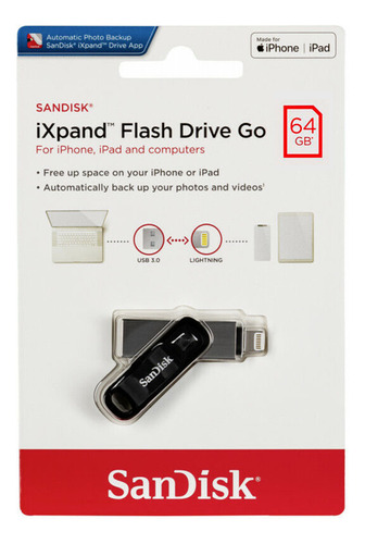 Memoria Otg Sandisk Ixpand 2018 64gb Usb 3. Para iPhone iPad