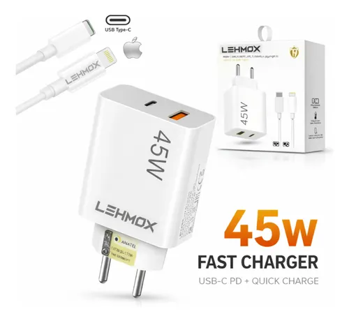 Carregador Turbo 45W USB C Par...