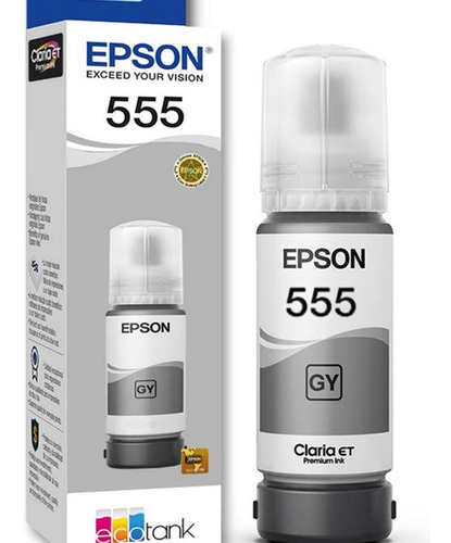 Tinta Original Epson T555 Gris 70 Ml Para Ecotank L8160/8180