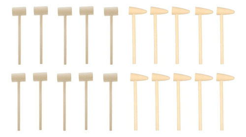 . 2 X 10x Pequeños Martillos De Madera Multiusos Langosta