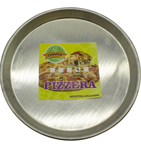 Pizzera De Aluminio Molde Para Pizza 26cm Diametro 2cm Alto