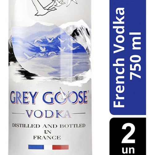 Vodka Grey Goose 750ml Clásico Francia Importado X2un