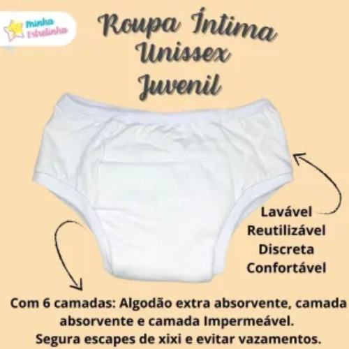 Roupa Íntima Geriátrica Em Algodão Para Escapes De Urina 2un Tamanho Gg