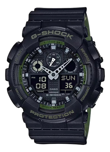 Reloj Pulsera Casio Caga100l1acr / Caga100l7acr Con Correa De Resina Color Negro