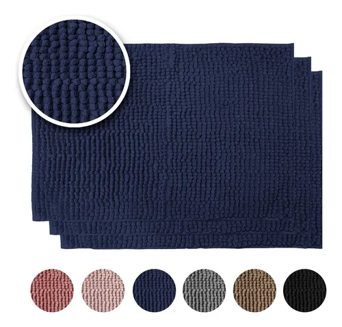 Kit 3 Tapete De Banheiro 60x40 Antiderrapante Macio Macarrão