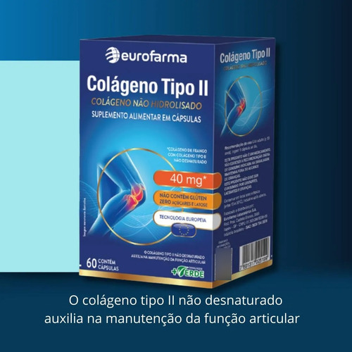 Kit 3 Suplemento Colágeno Tipo 2 40mg Articulação 60cps