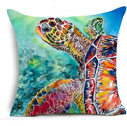 Funda De Almohada Cojín Tortuga Marina Funda De Impresión De