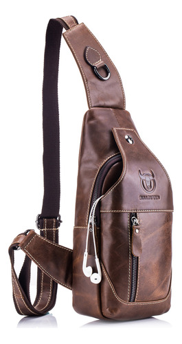 Bolso Bandolera Chest Pack Sling De Piel Para Hombre