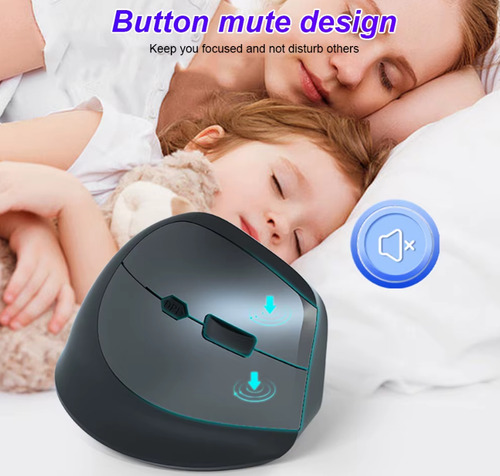 Ratón Vertical Ergonomico Conex. 2.4ghz Y Bluetooth 5.2 Rojo