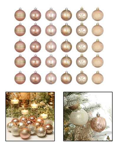 30x Bolas Navideñas Artesanales, Adornos Navideños Para El