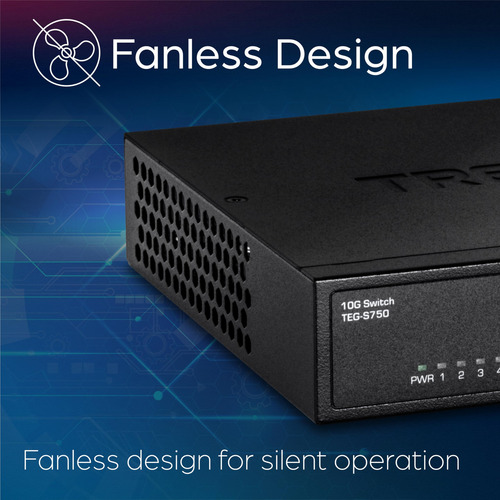 Switch Trendnet Teg-s750 De 5 Puertos 10g Rj-45 100 Gbps Neg