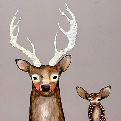 Greenbox Art Culture Frosted Buck And Baby De Eli Halpin Can