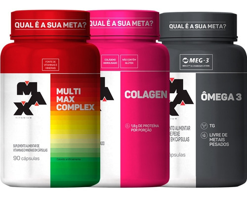 Combo Multimax Complex + Omega 3 + Colagen - Max Titanium